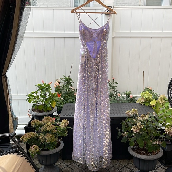 B. Darlin - Juniors' Purple Sequin Prom Gown - Size 15/16 - Picture 7 of 16